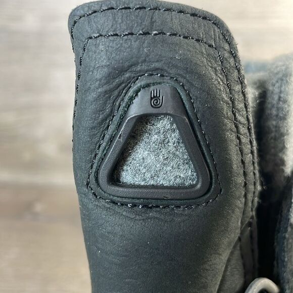 Teva Haley Waterproof Black Leather Gray Warm Women’s Sz 6 Pull On Winter Boots - Picture 11 of 13